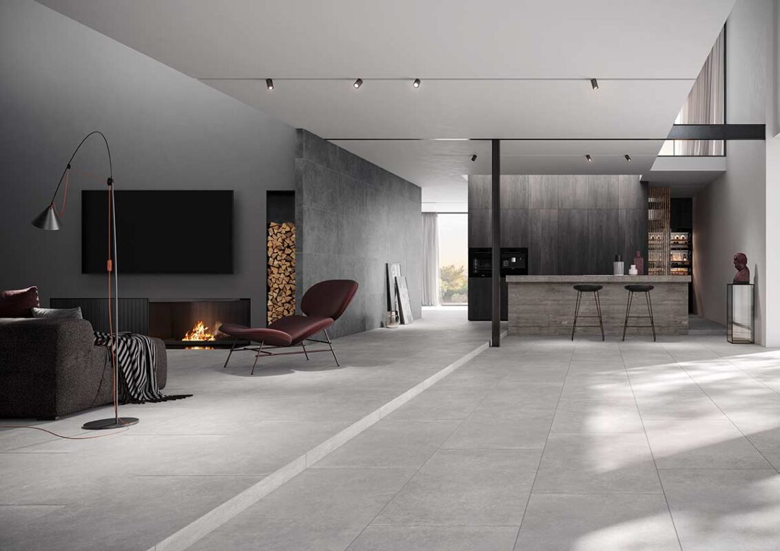 Stroeher-Living XXL Fliese in Betonestrich Optik