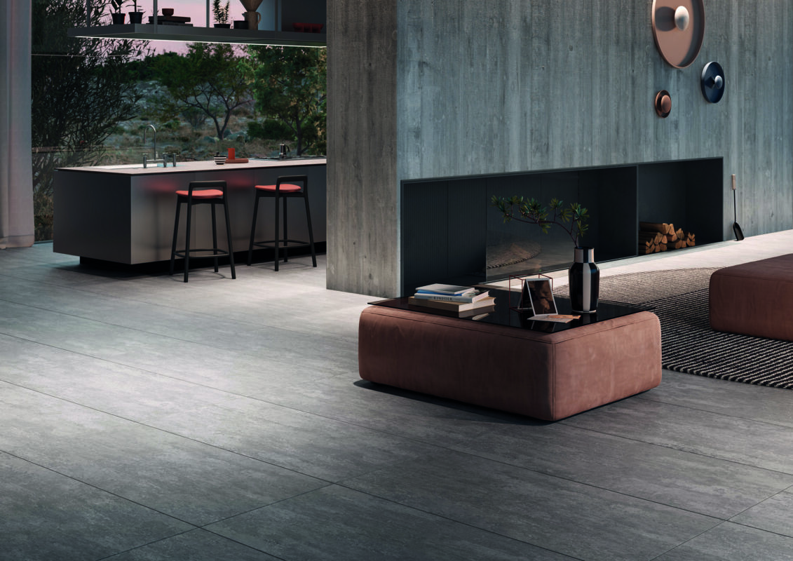 Keramische Fliesen verstärken als hervorragende Wärmeleiter die Effizienz einer Fußbodenheizung. Mit robusten Oberflächen und hochwertigem Design sind sie außerdem ökologisch, weil über Jahrzehnte nutzbar. Foto: Deutsche Fliese/Steuler/akz-o