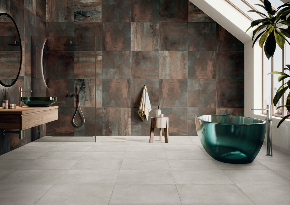 Keramische Fliesen verstärken als hervorragende Wärmeleiter die Effizienz einer Fußbodenheizung. Mit robusten Oberflächen und hochwertigem Design sind sie außerdem ökologisch, weil über Jahrzehnte nutzbar. Foto: Deutsche Fliese/Steuler/akz-o